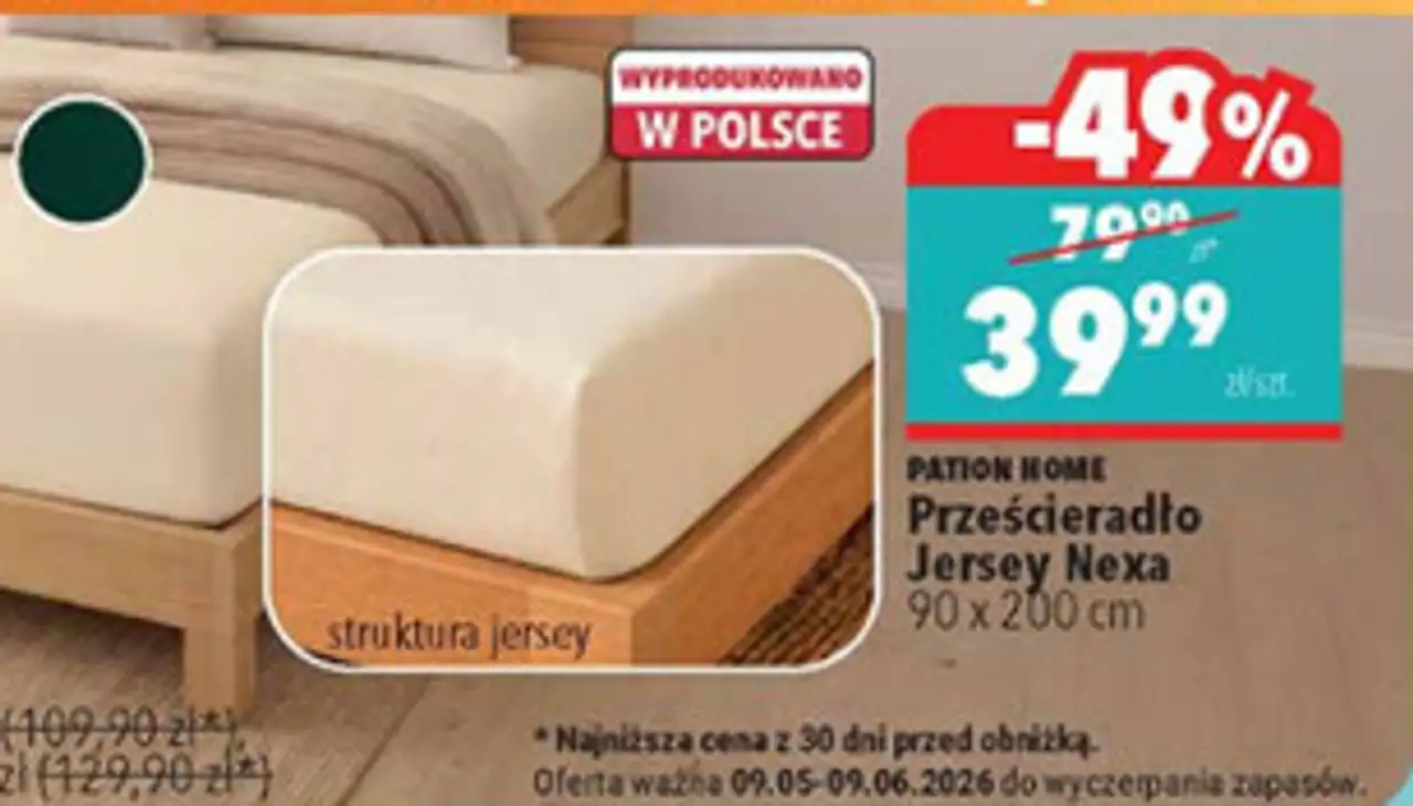 PATION HOME Prześcieradło Jersey Nexa 90 x 200 cm