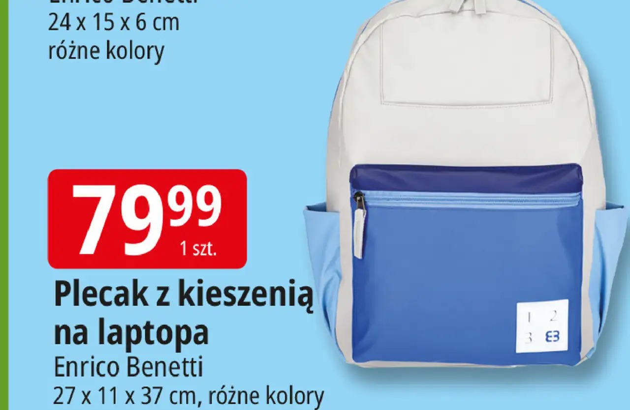 Plecak z kieszenią na laptopa Enrico Benetti