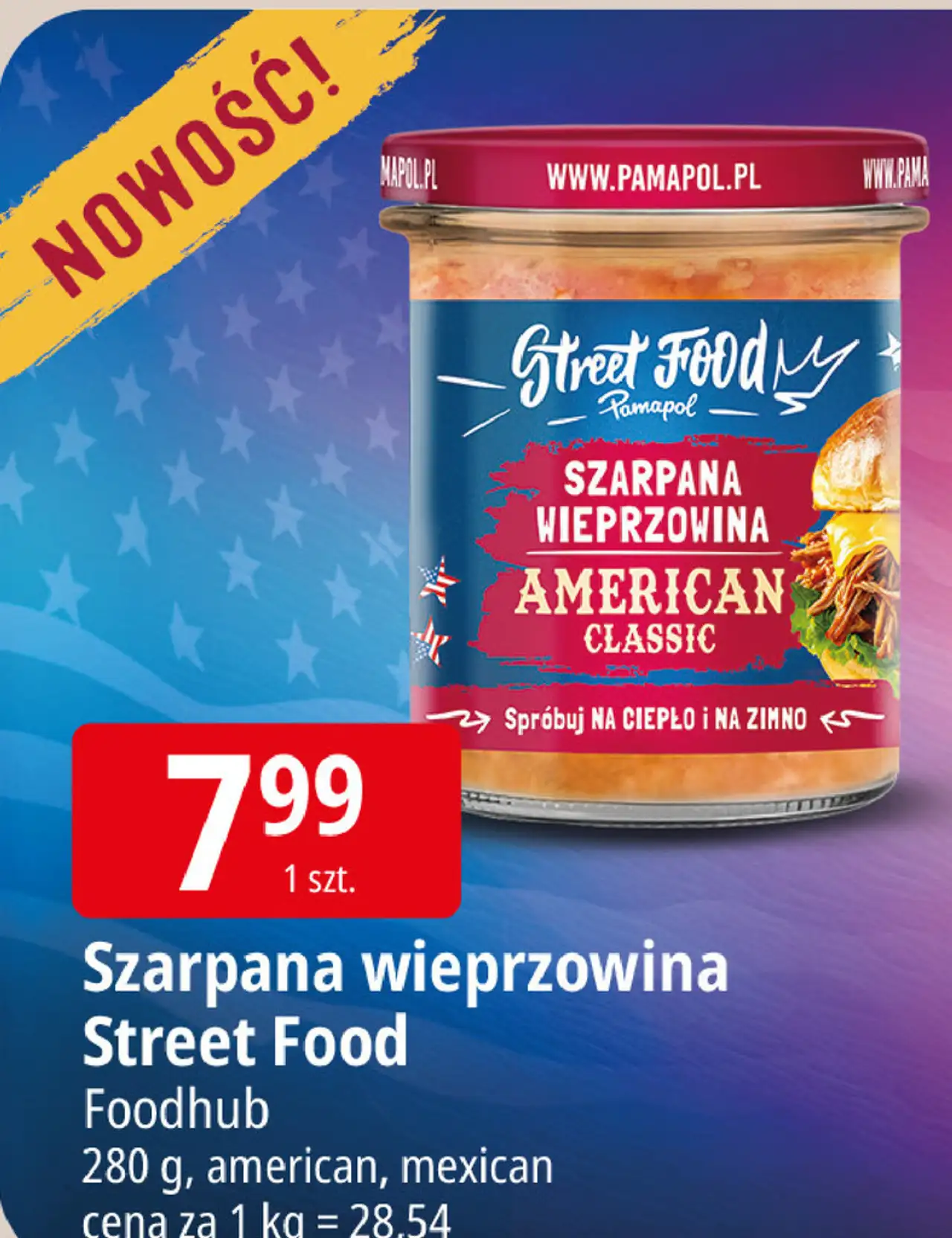 Szarpana wieprzowina mexican Street Food