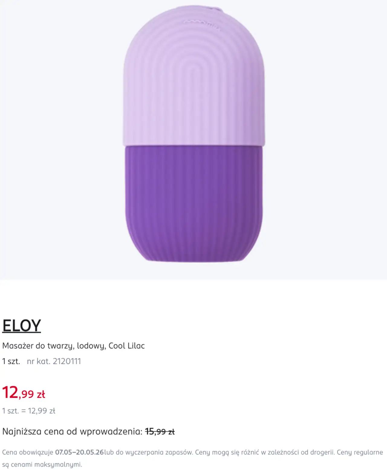 ELOY Masażer do twarzy, lodowy, Cool Lilac