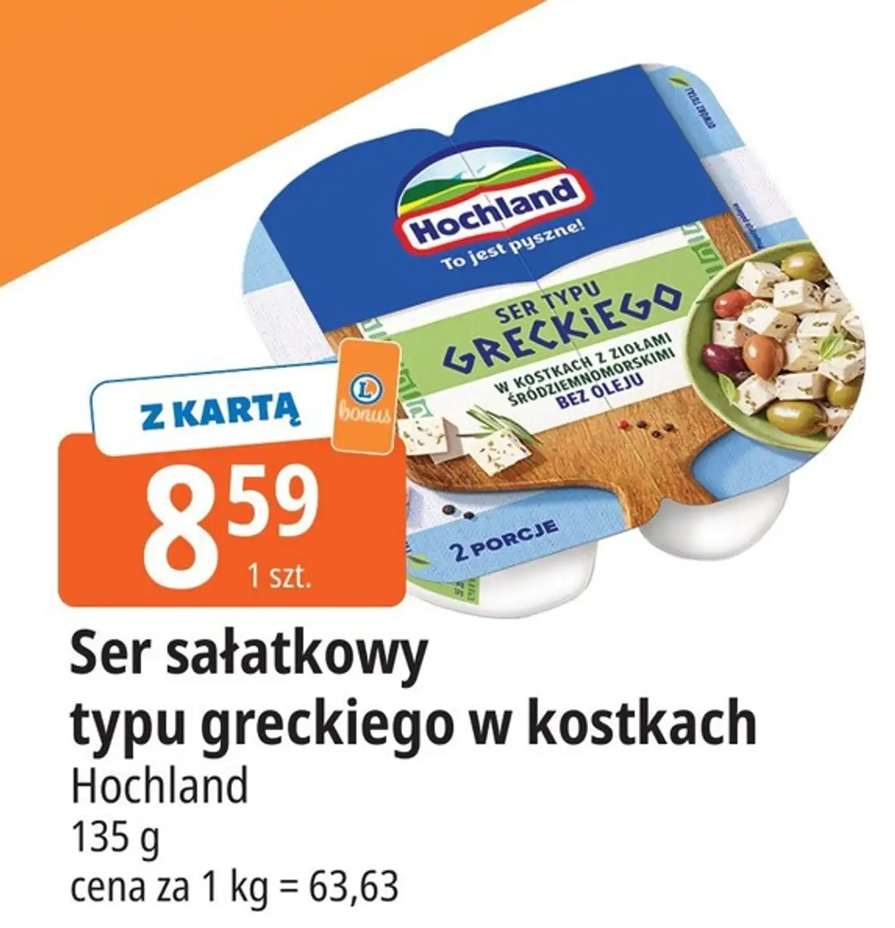 Ser sałatkowy w kostkach z ziołami śródziemnomorskimi bez oleju Hochland