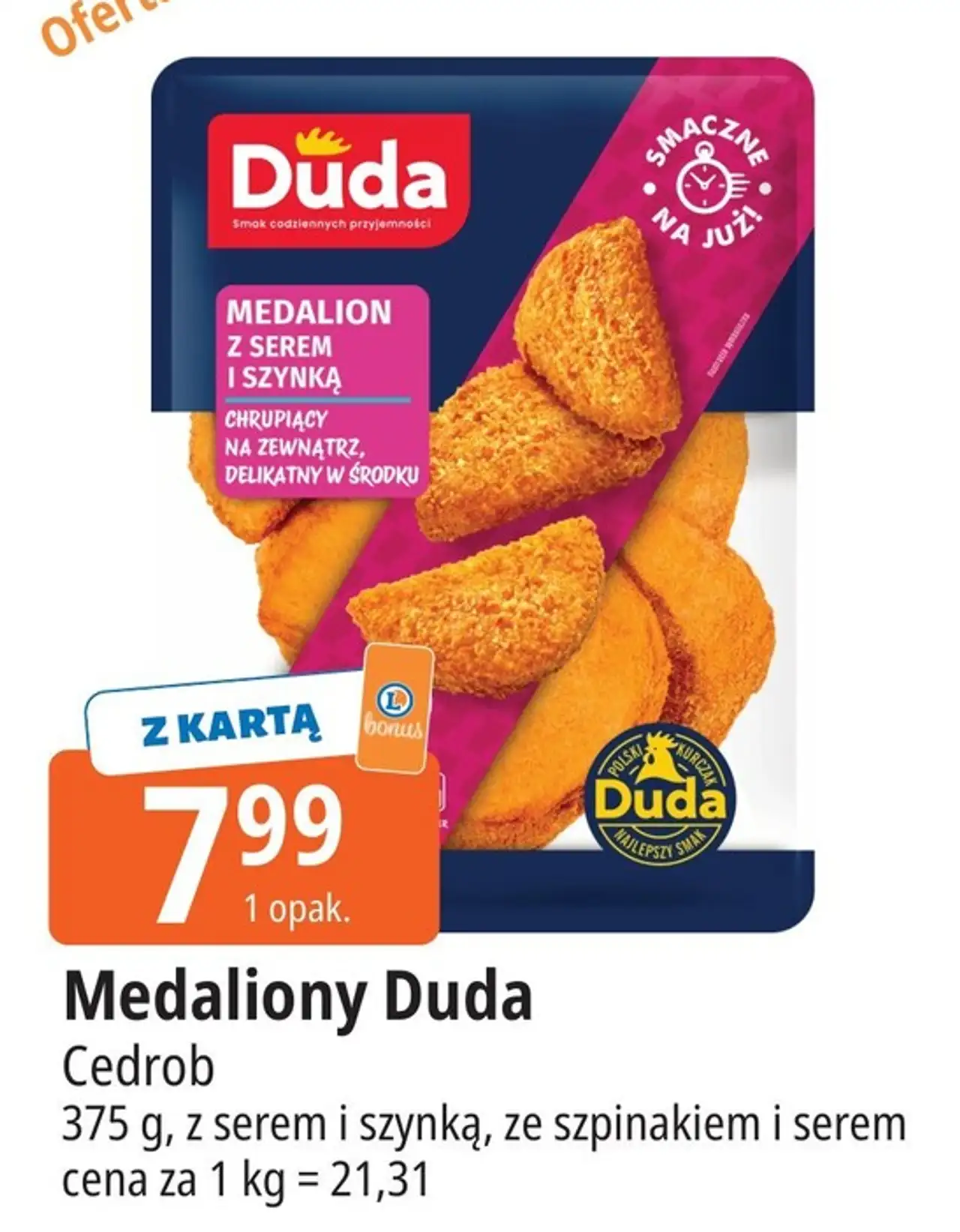 Medaliony ze szpinakiem i serem Silesia Duda