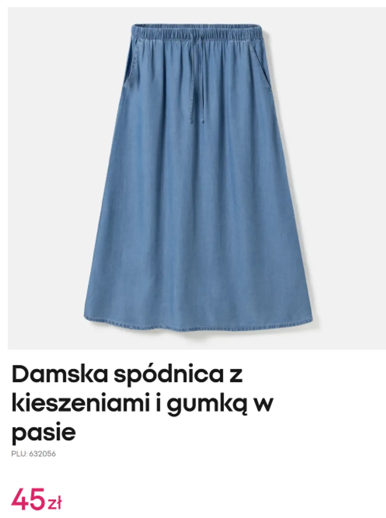 Damska spódnica z kieszeniami i gumką w pasie