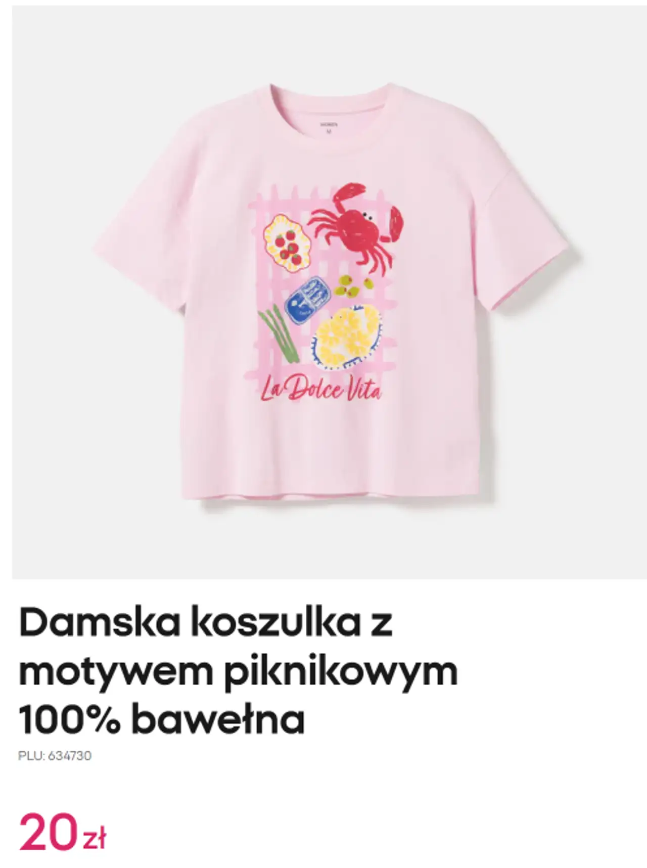 Damska koszulka z motywem piknikowym 100% bawełna