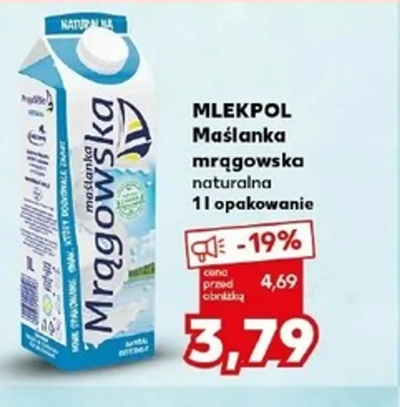 MLEKPOL Maślanka mrągowska naturalna 1 l