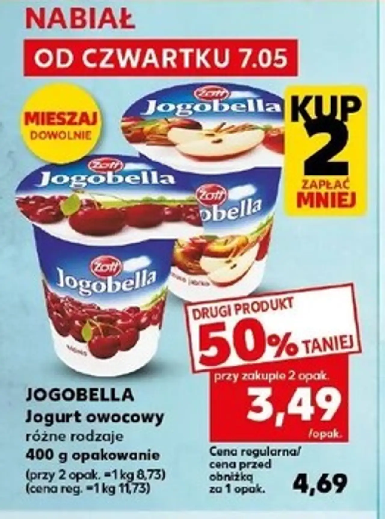 JOGOBELLA Jogurt owocowy różne rodzaje