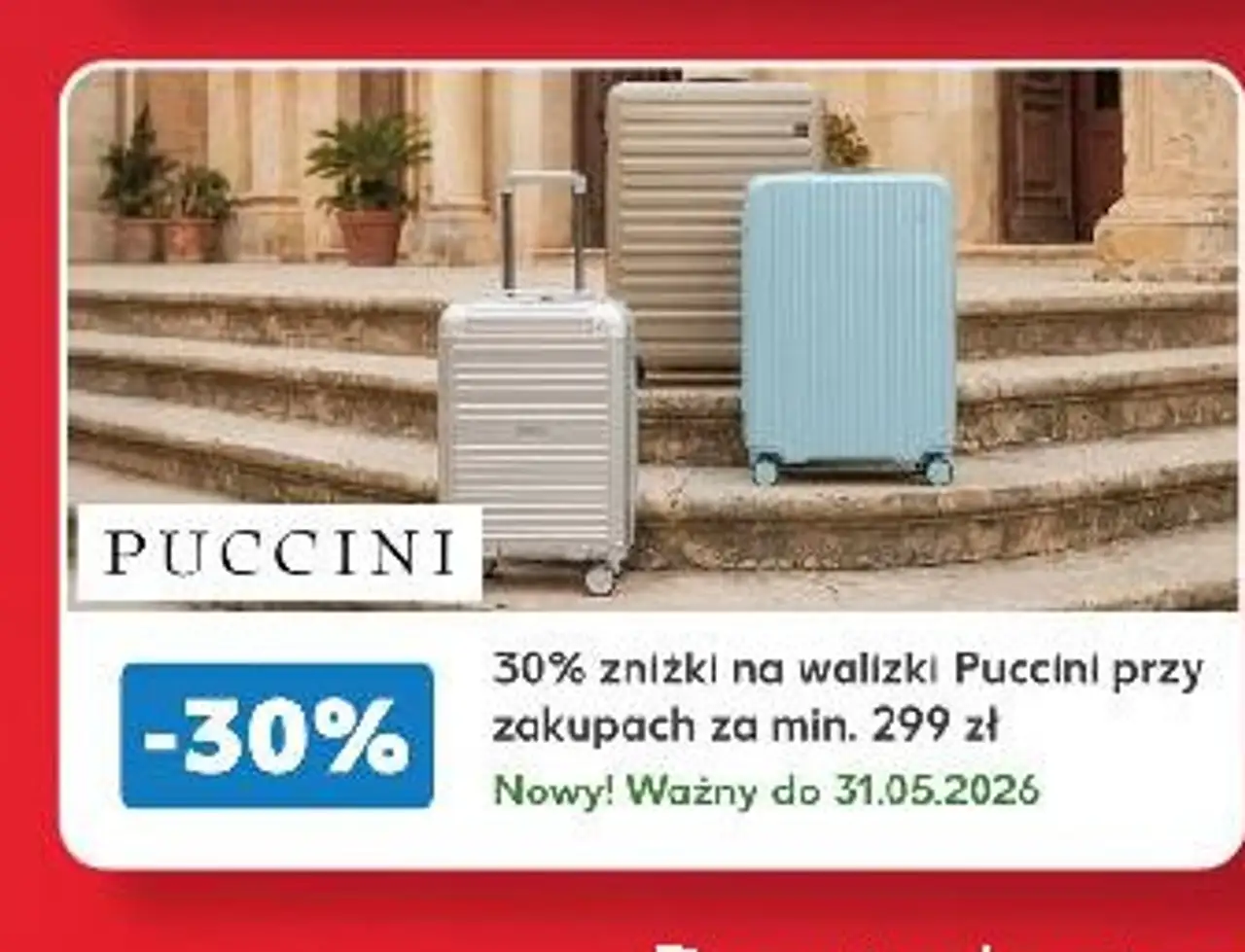 Kaufland Card XTRA, Zniżka na walizki Puccini przy zakupach za min. 299 zł, -30%