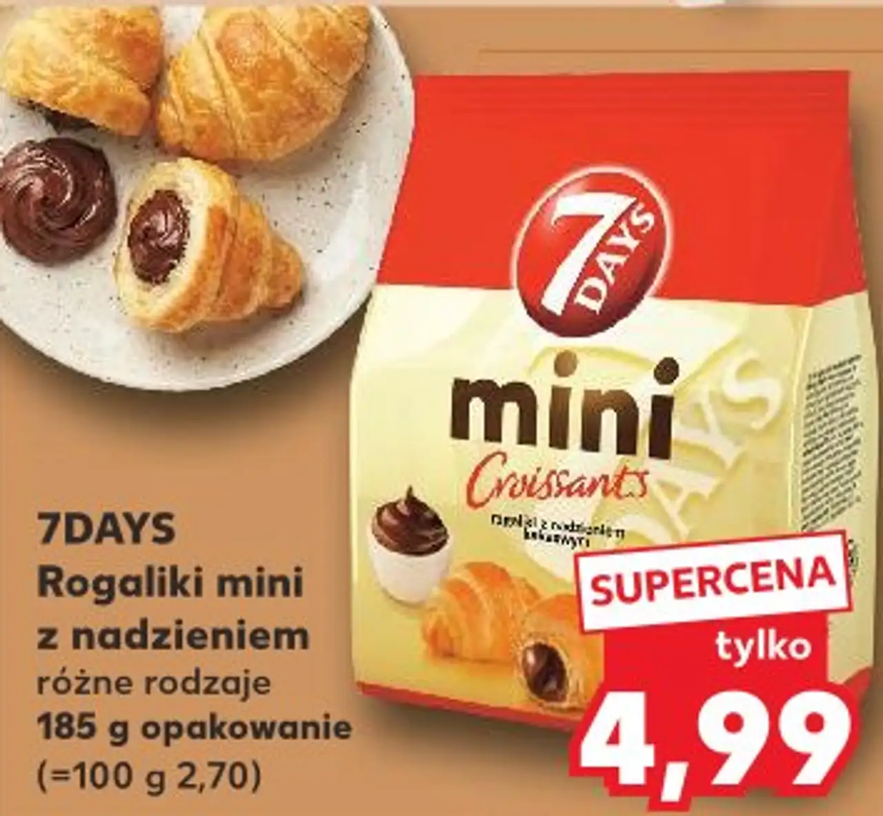 Rogaliki mini z nadzieniem różne rodzaje 185 g opakowanie