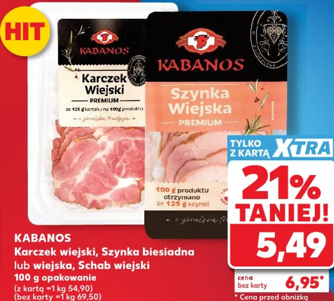 Karczek wiejski, Szynka biesiadna lub wiejska, Schab wiejski Kabanos