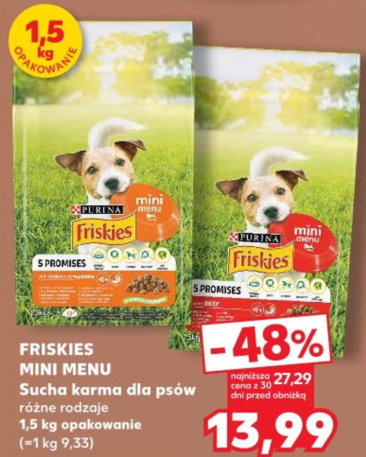 FRISKIES MINI MENU Sucha karma dla psów różne rodzaje 1,5 kg