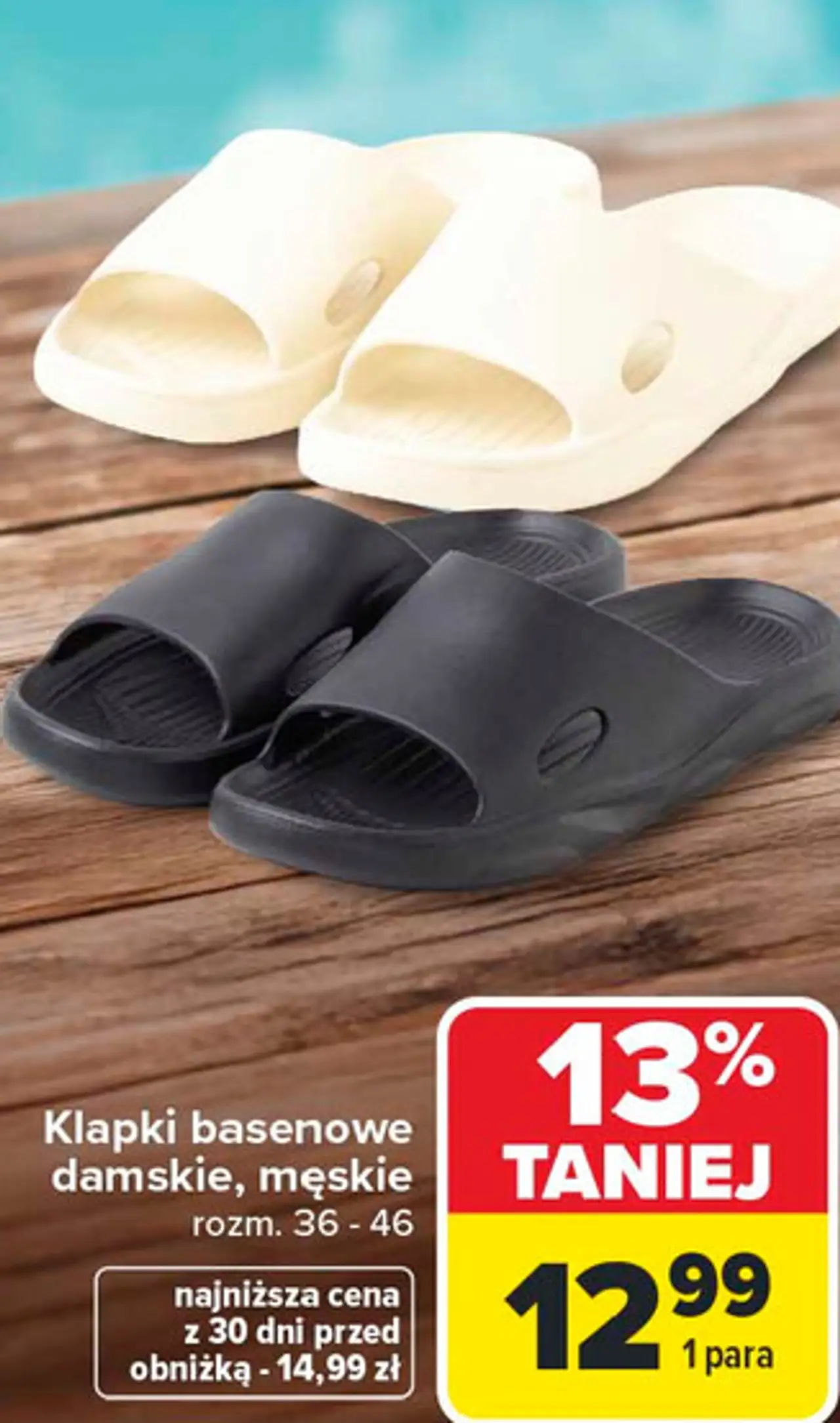 Klapki basenowe damskie, męskie rozm.