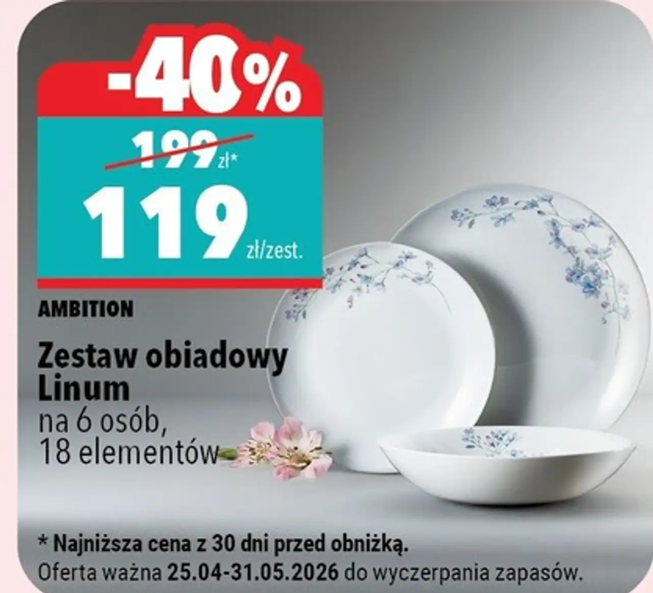 AMBITION Zestaw obiadowy Linum