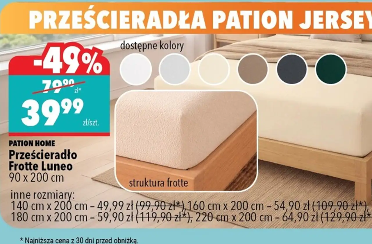 Prześcieradło Frotte Luneo