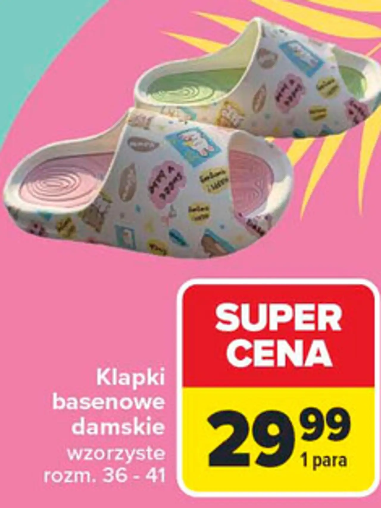 Klapki basenowe damskie wzorzyste