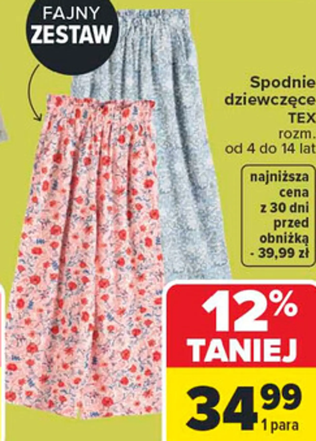 Spodnie dziewczęce TEX