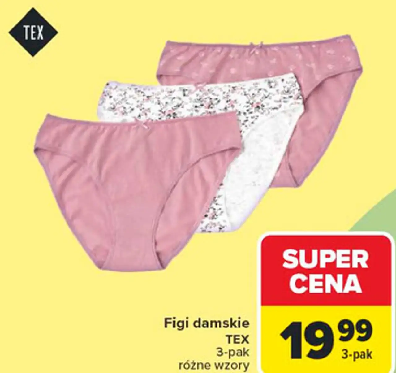 Figi damskie TEX 3-pak różne wzory