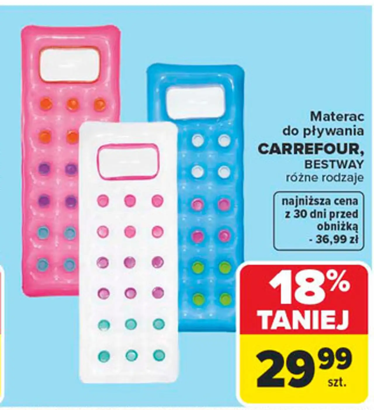 Materac do pływania CARREFOUR, BESTWAY różne rodzaje