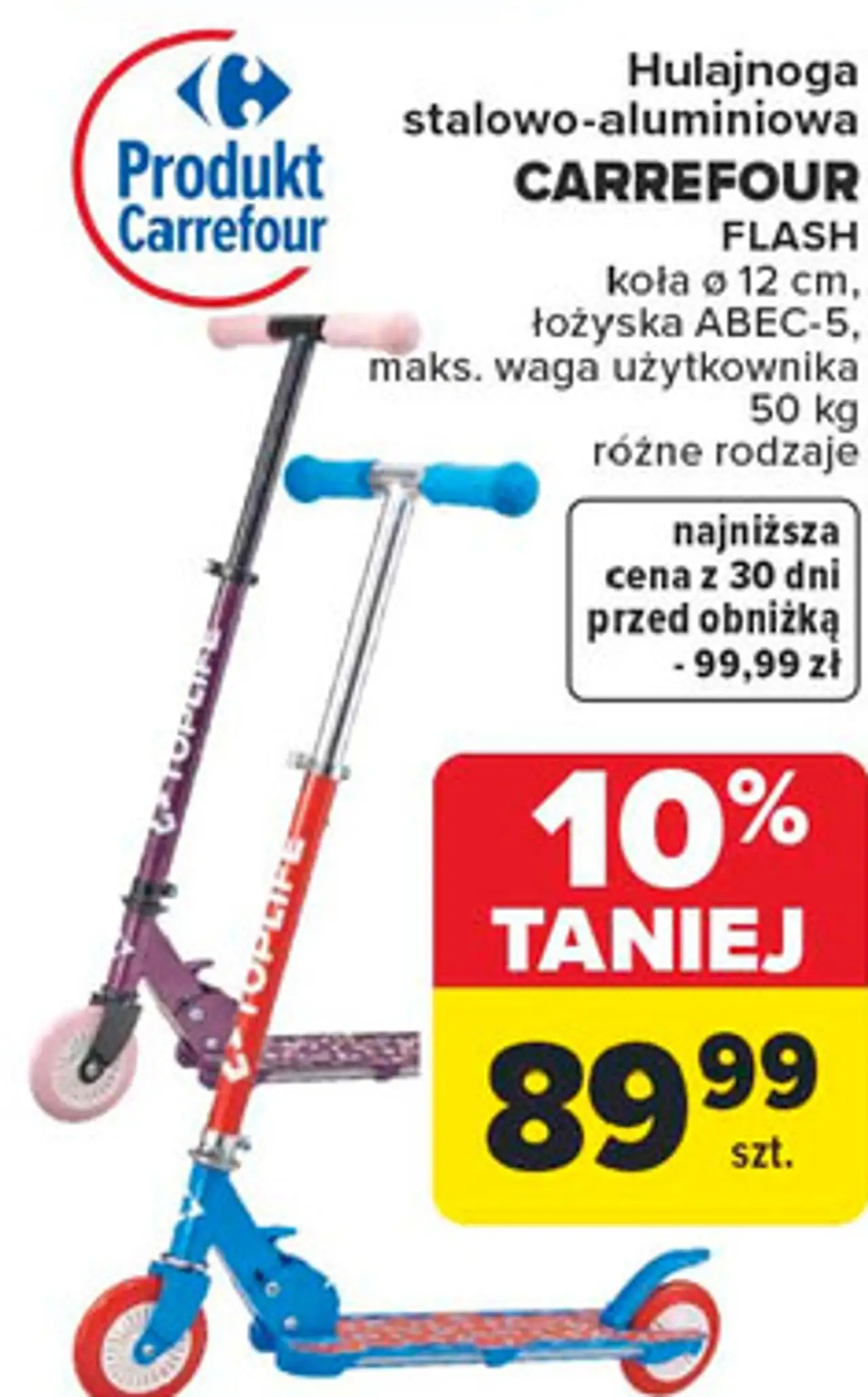 Hulajnoga stalowo-aluminiowa CARREFOUR FLASH
