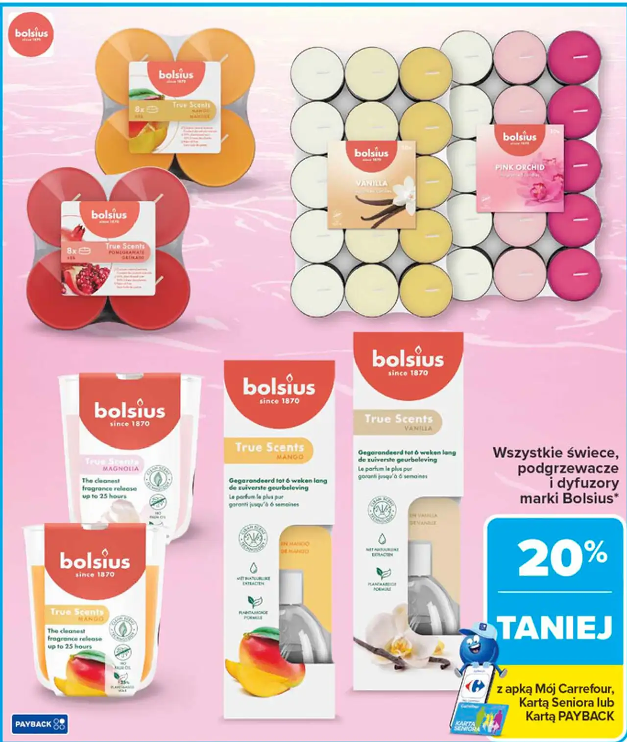 Wszystkie świece, podgrzewacze i dyfuzory marki Bolsius*