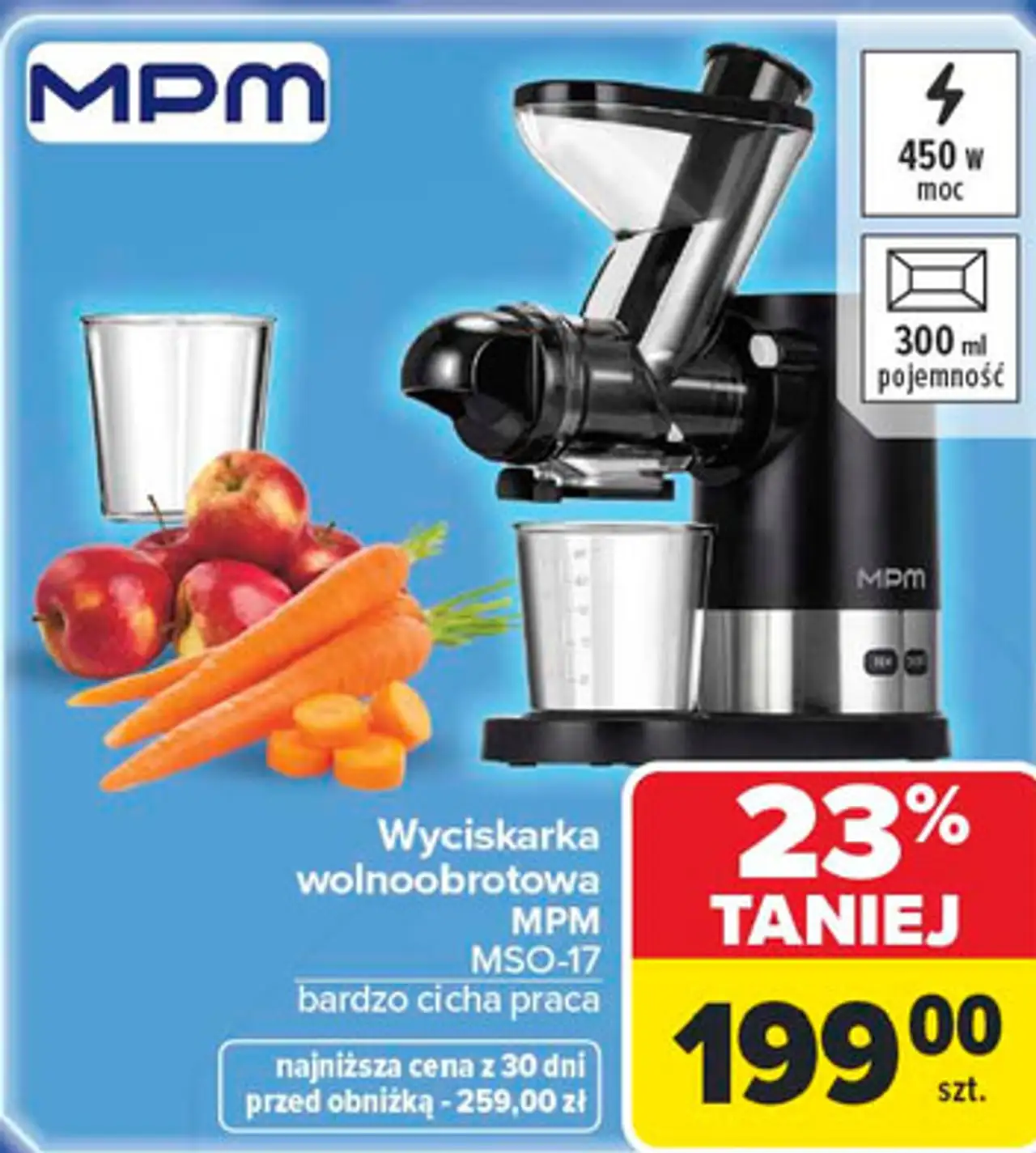 Wyciskarka wolnoobrotowa MPM MSO-17
