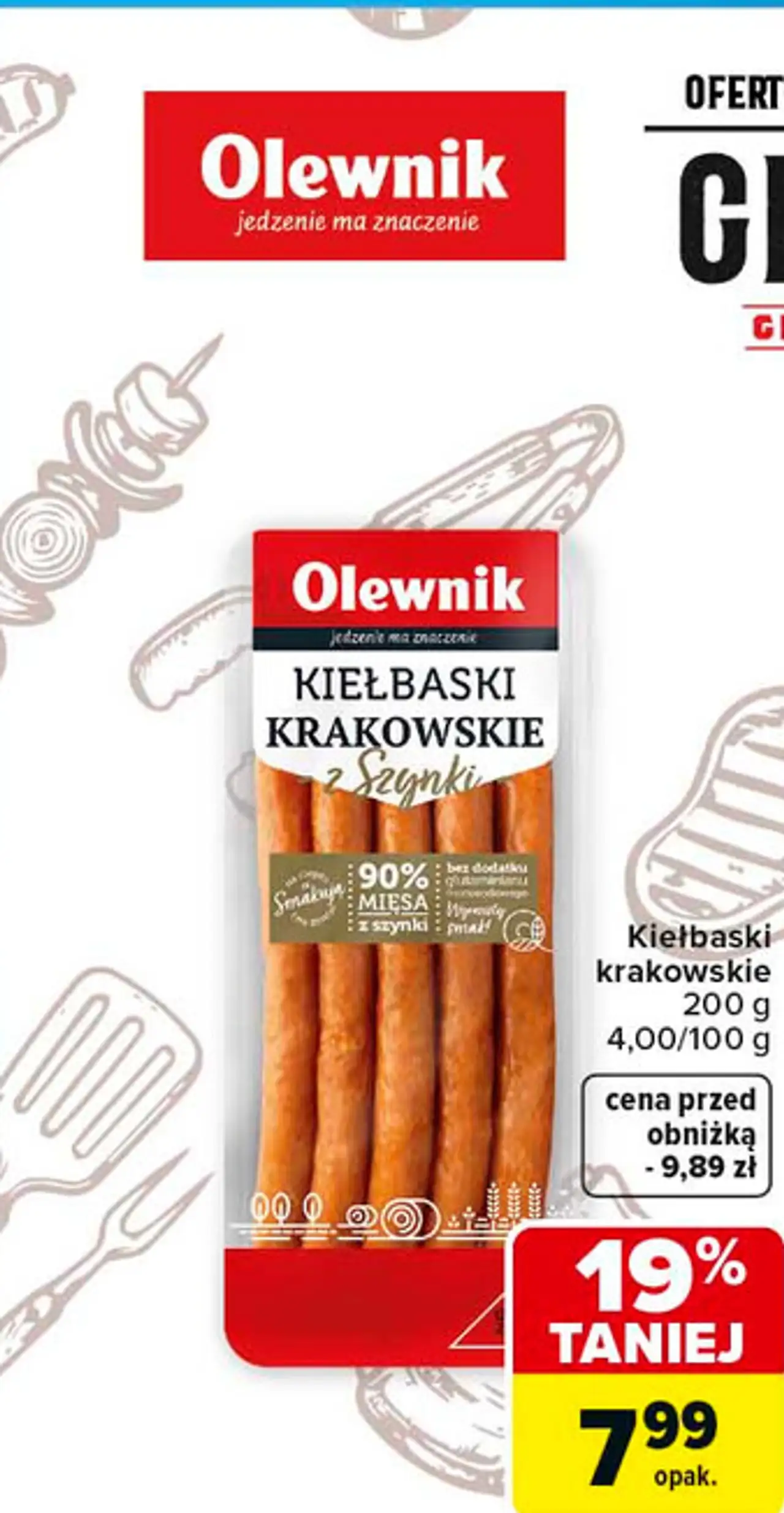 Kiełbaski krakowskie z szynki Olewnik