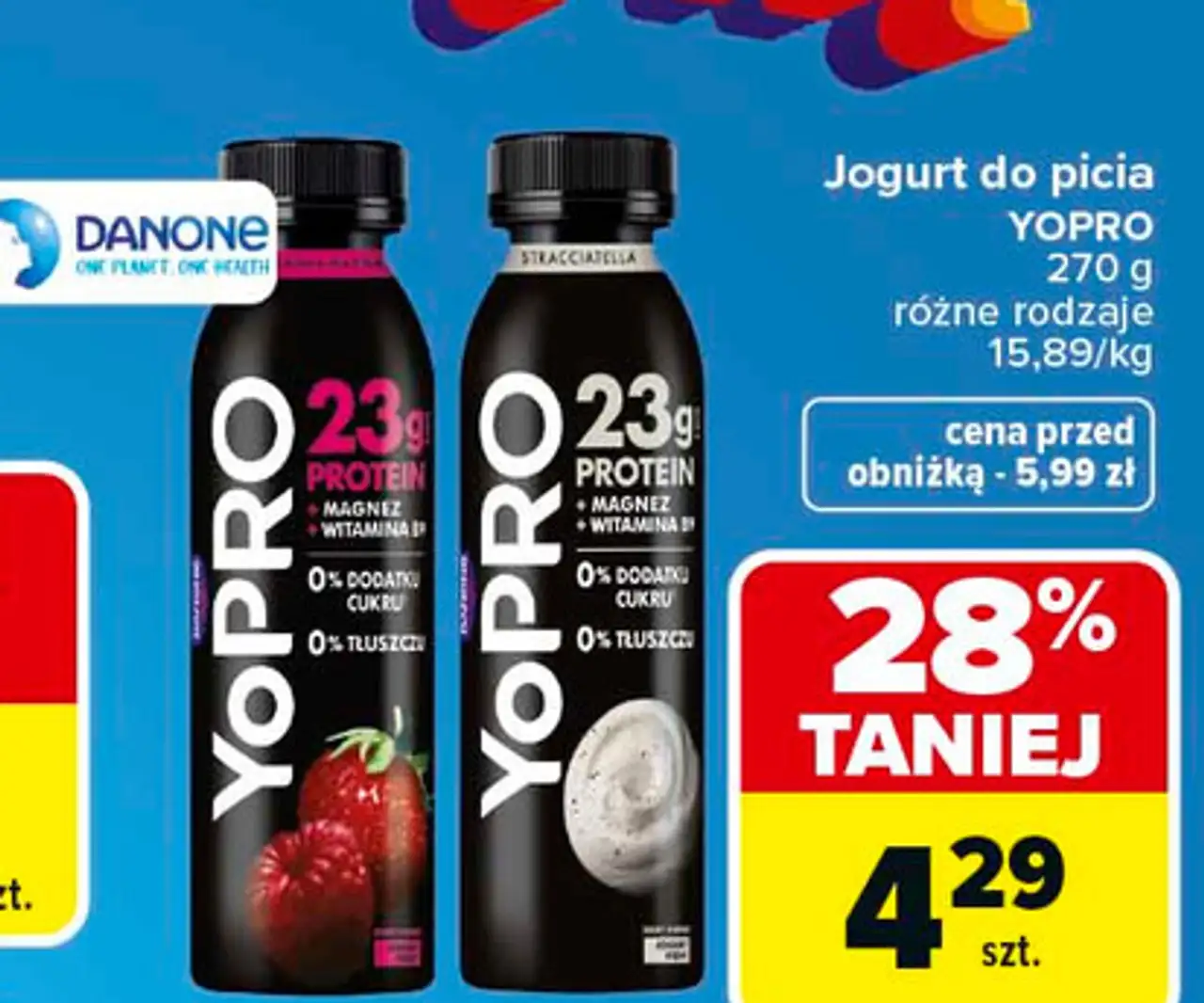 Jogurt truskawka-malina Danone Yopro
