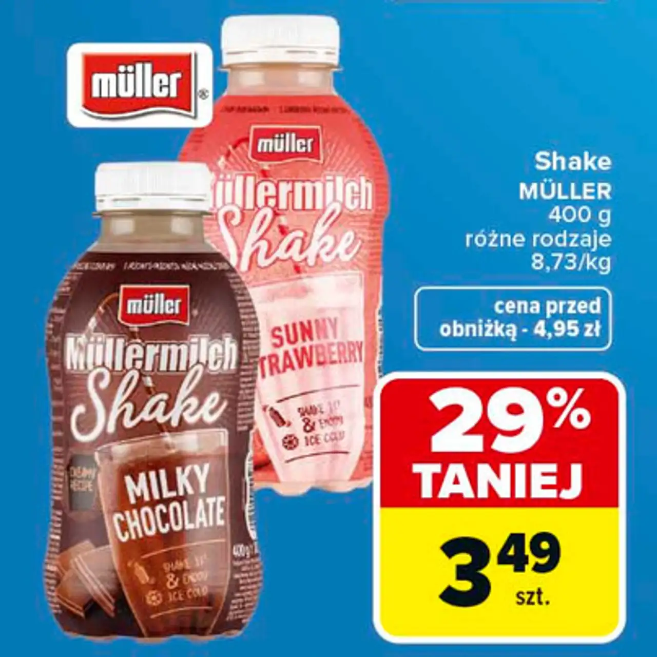 Napój mleczny milky chocolate Mullermilch Shake