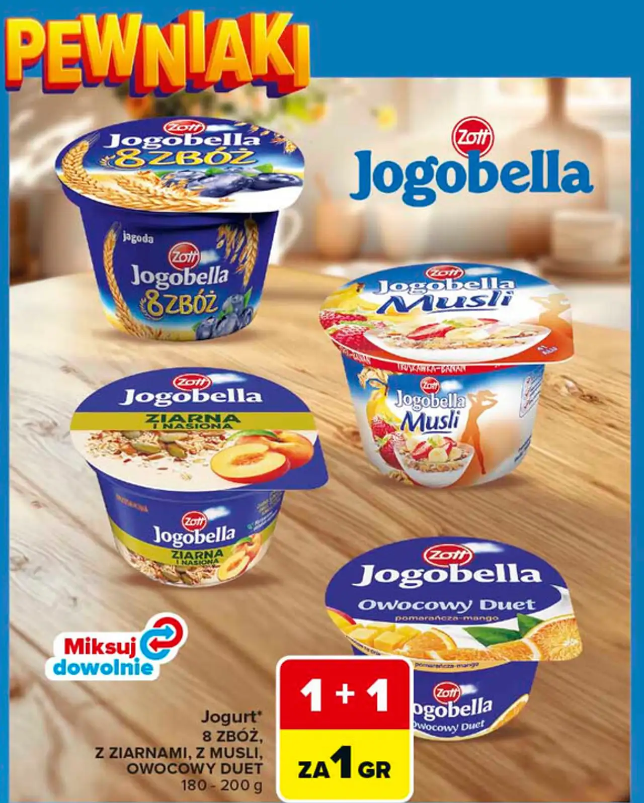Jogurt truskawka-banan Zott Jogobella Z Musli