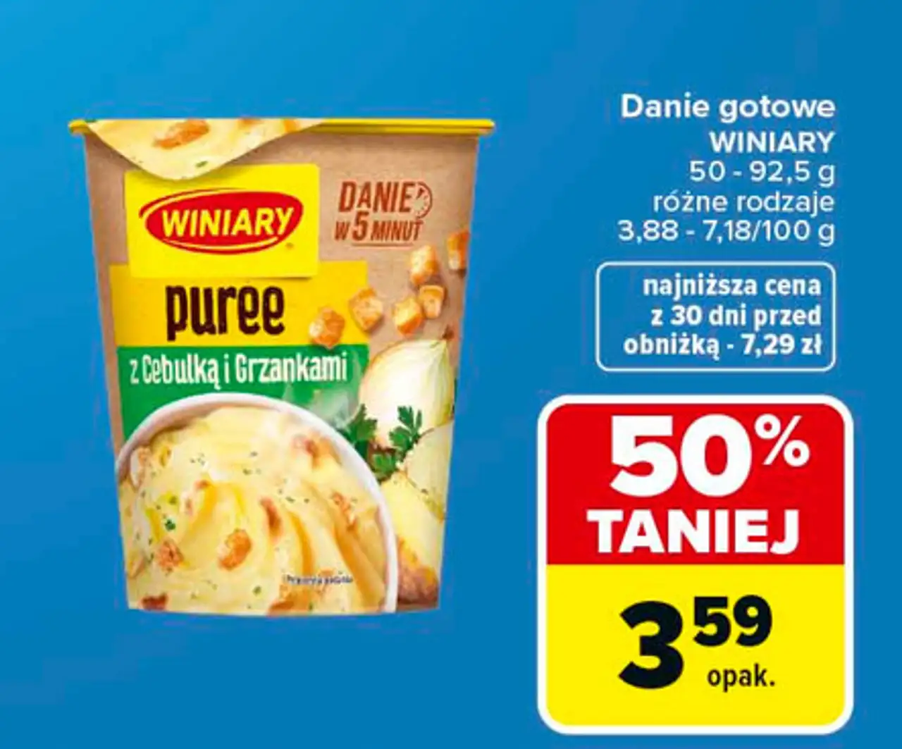 Puree z cebulką i grzankami Winiary Danie W 5 Minut