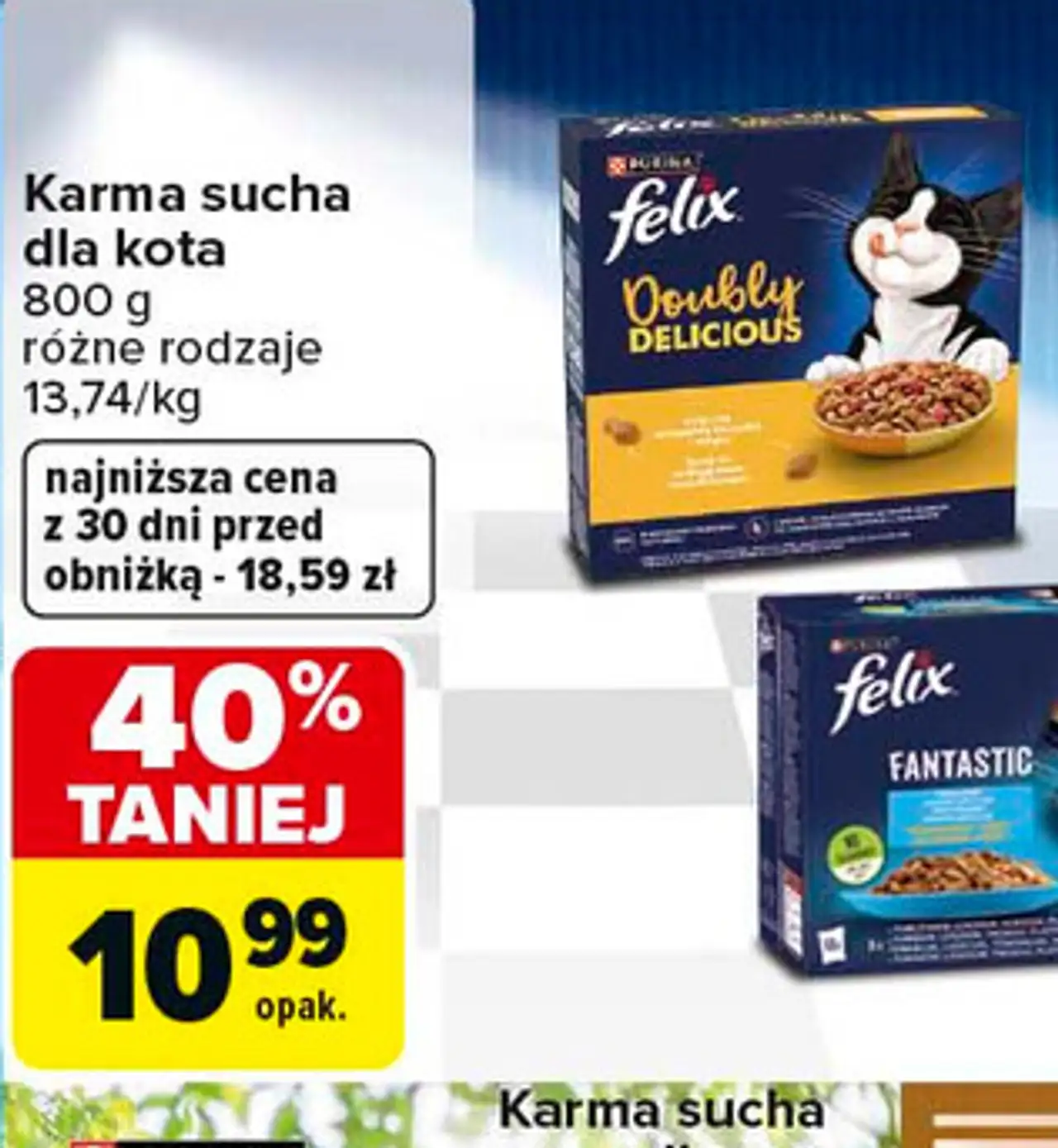 Karma dla kota z kurczakiem i indykiem Purina Felix Doubly Delicious