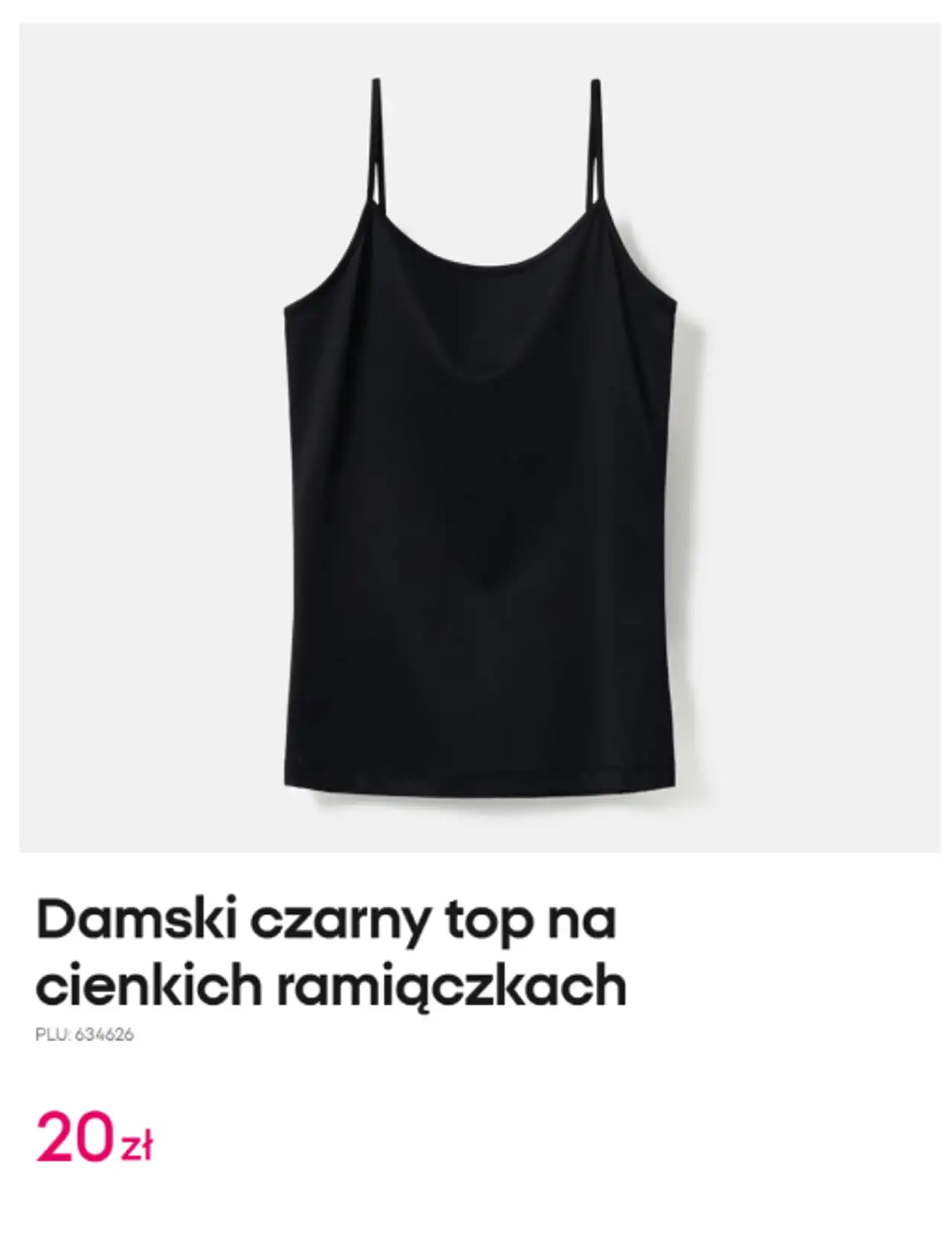 Damski czarny top na cienkich ramiączkach