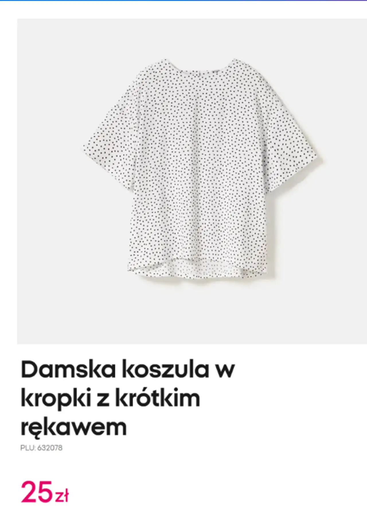 Damska koszula w kropki z krótkim rękawem