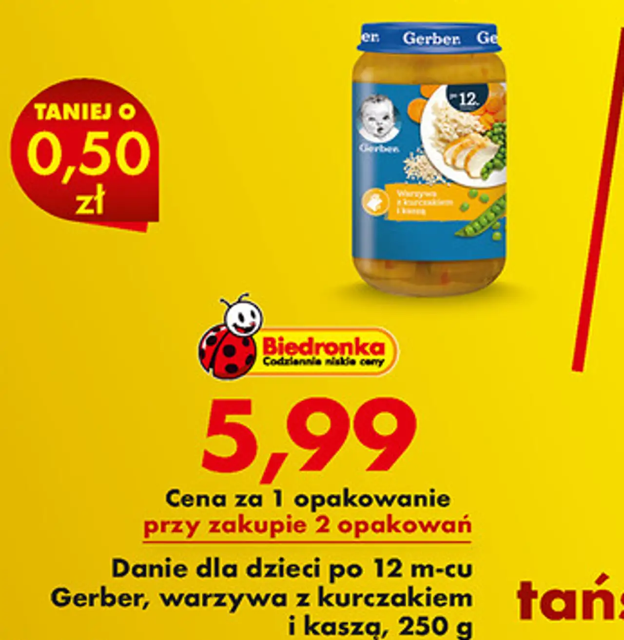 Danie dla dzieci po 12 m-cu Gerber, warzywa z kurczakiem i kaszą, 250 g