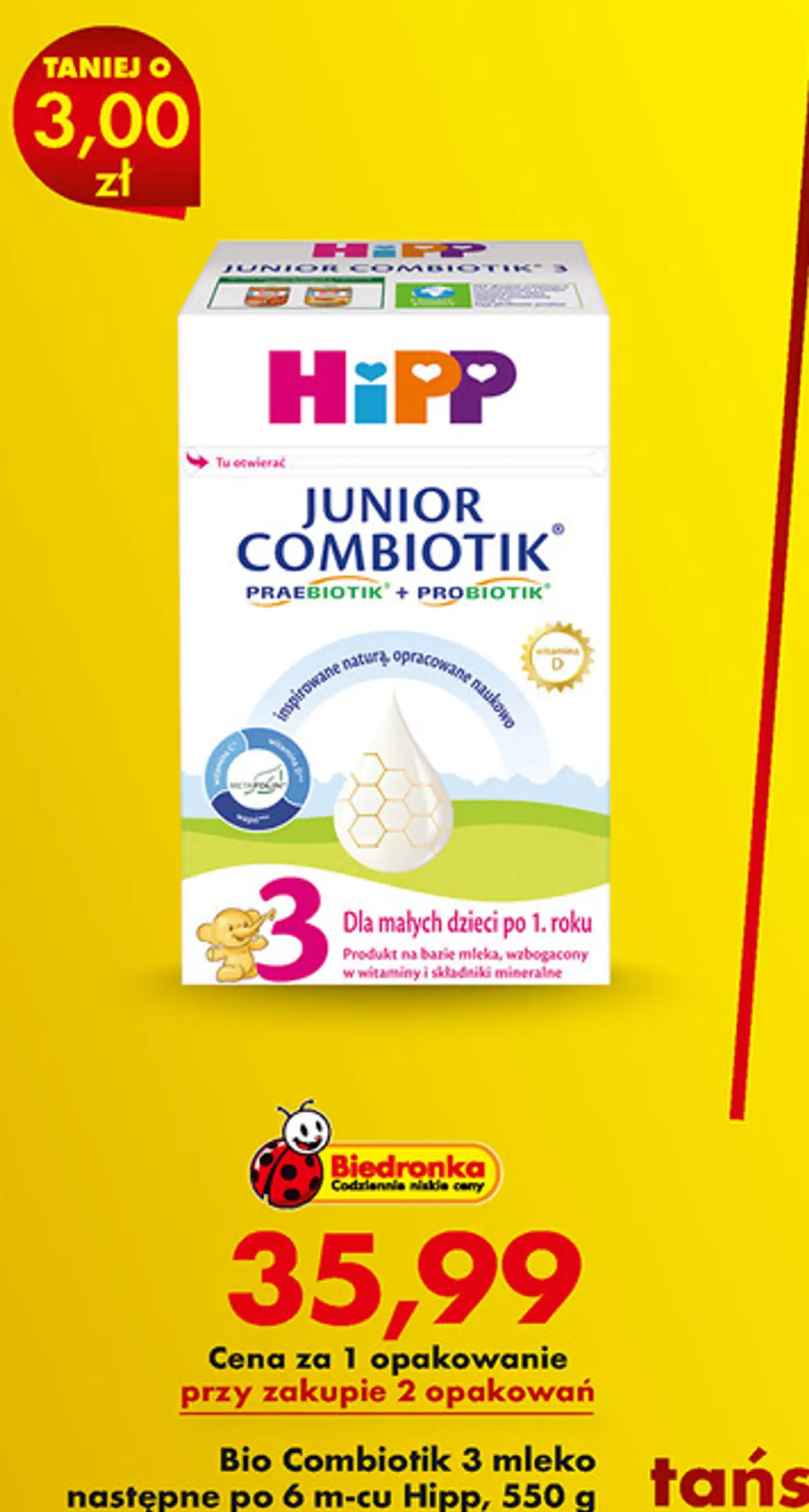 Bio Combiotik 3 mleko następne po 6 m-cu Hipp, 550 g