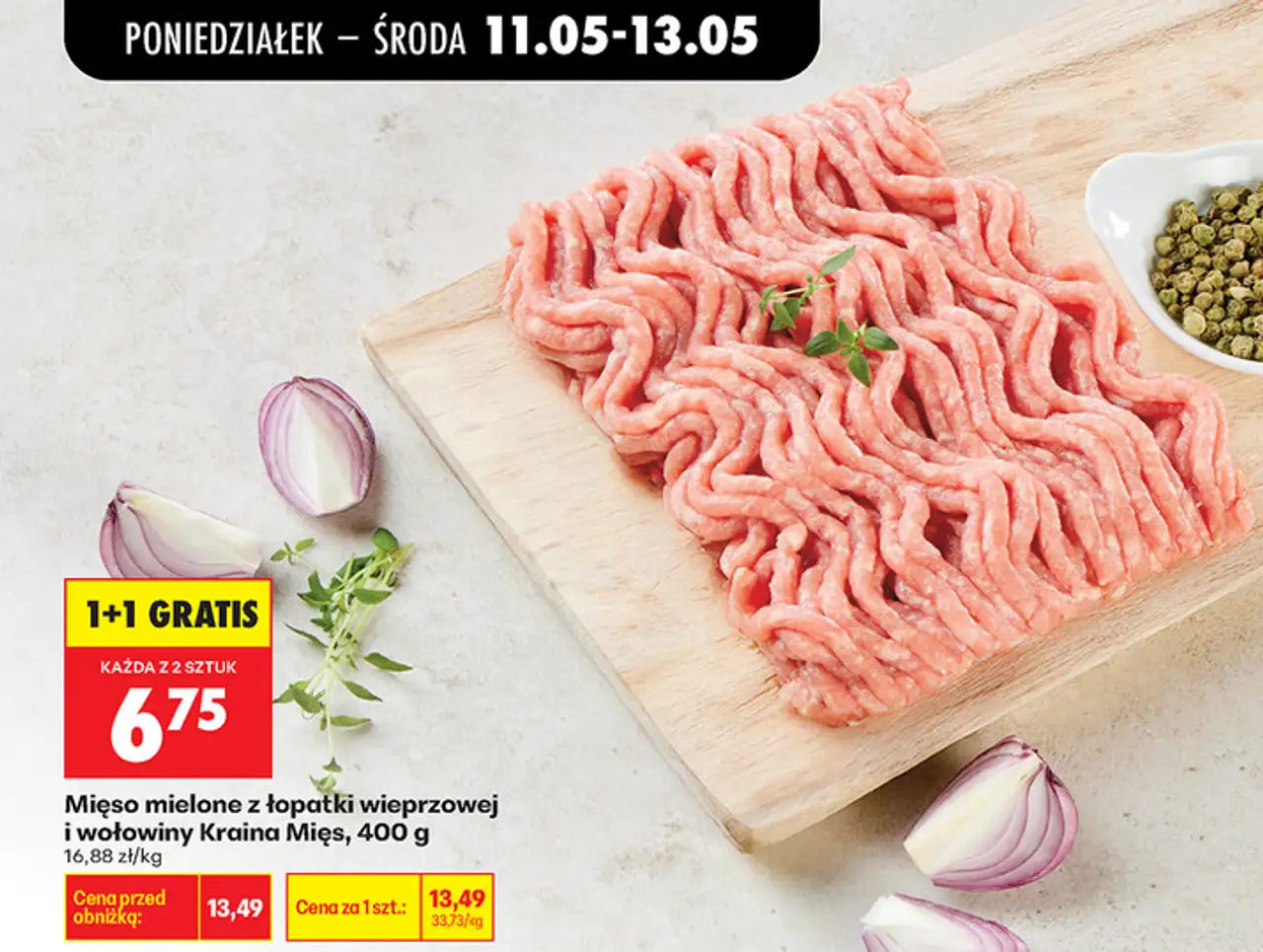 Mięso mielone z łopatki wieprzowej i wołowiny Kraina Mięs, 400 g