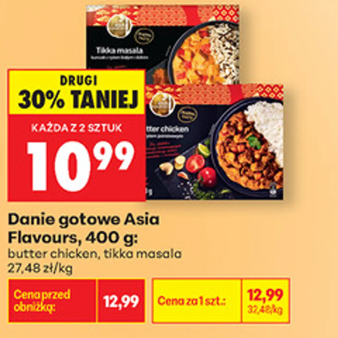 Danie gotowe Asia Flavours, 400 g: butter chicken, tikka masala