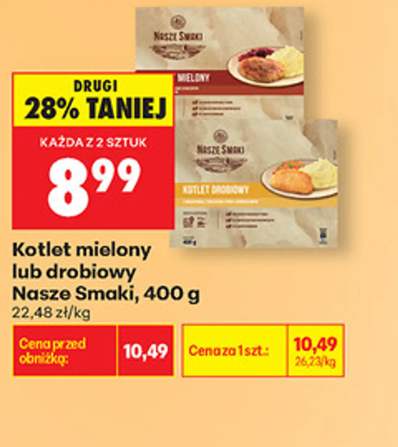 Kotlet mielony lub drobiowy Nasze Smaki, 400 g