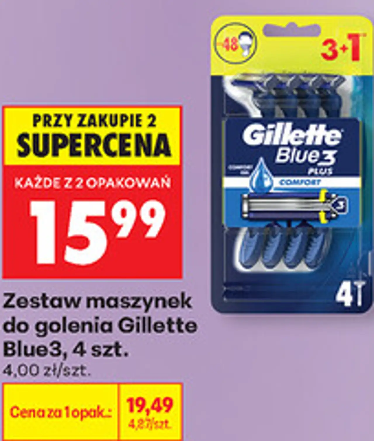 Zestaw maszynek do golenia Gillette Blue3, 4 szt.