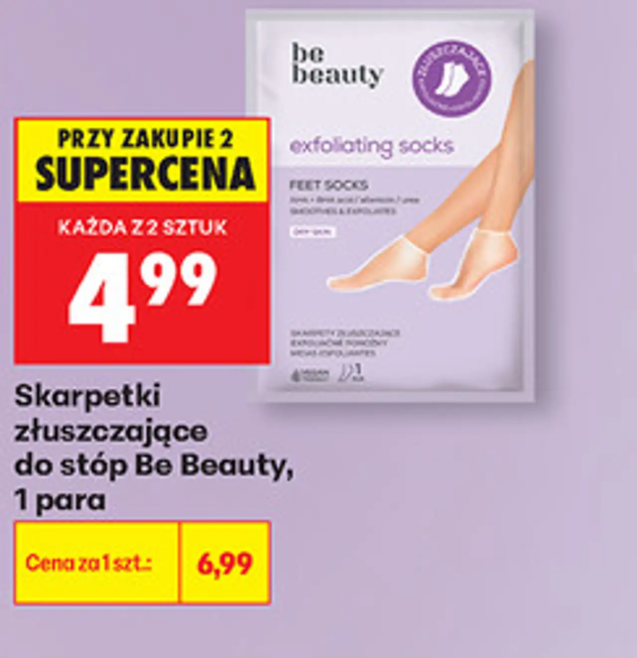 Skarpetki złuszczające do stóp Be Beauty, 1 para