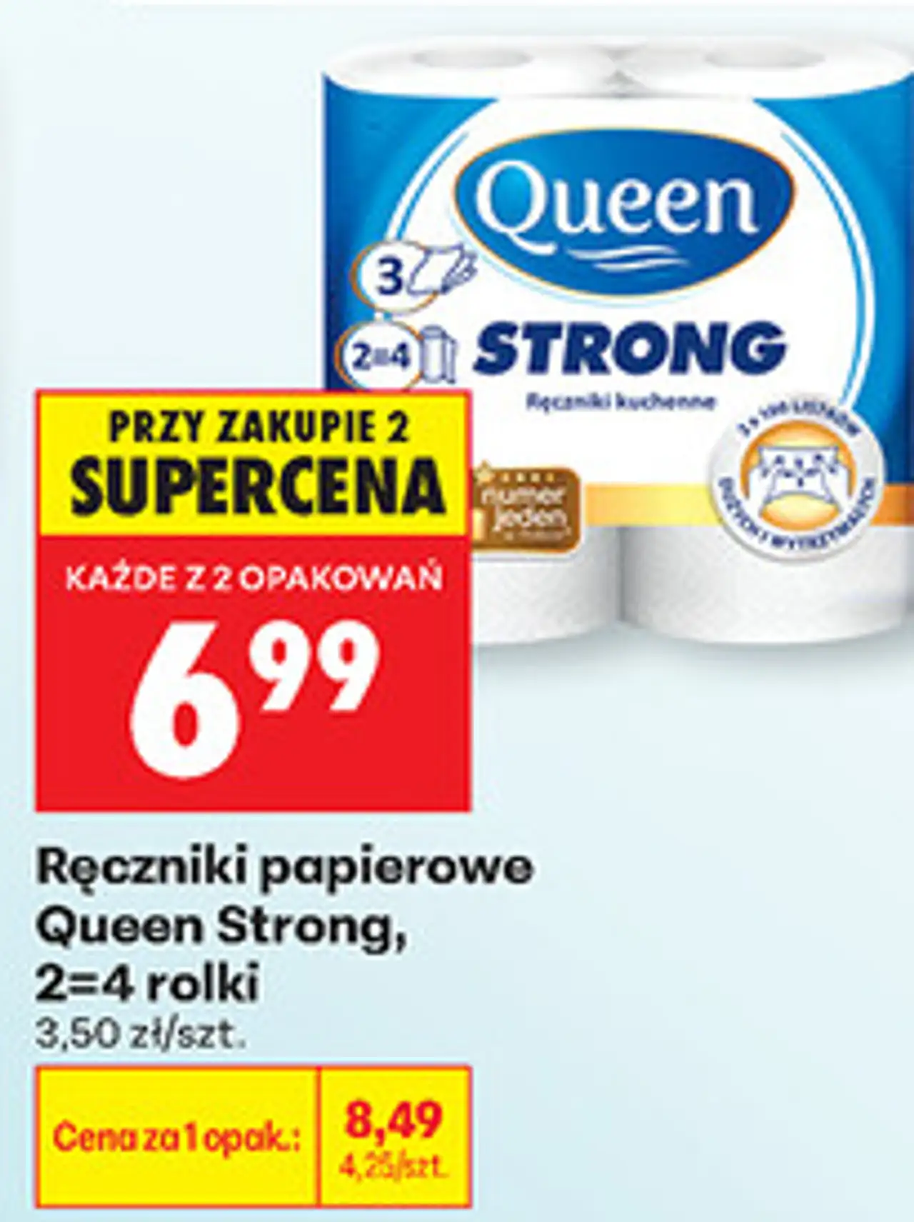 Ręczniki papierowe Queen Strong, 2=4 rolki