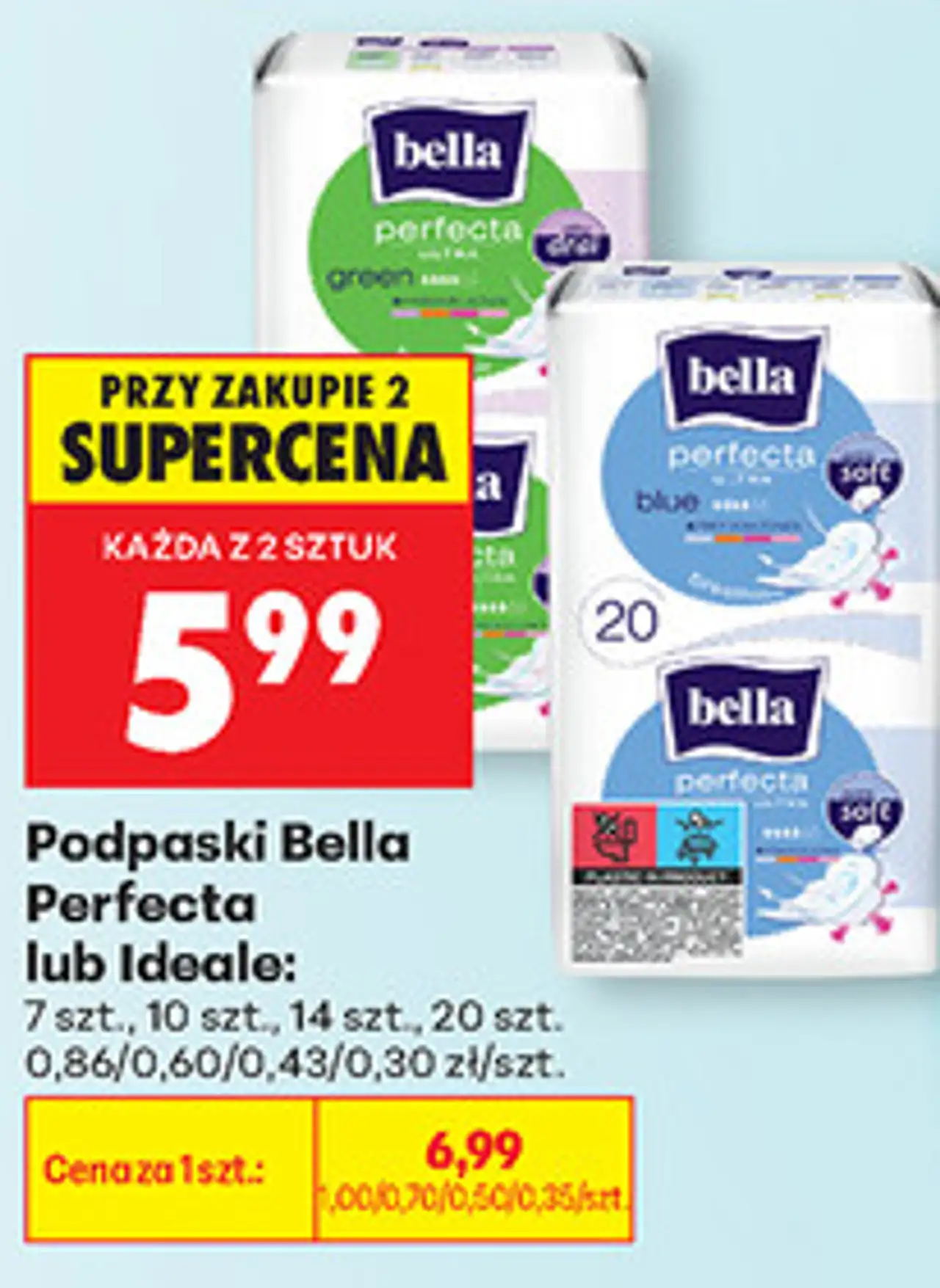 Podpaski Bella Perfecta lub Ideale: 7 szt., 10 szt., 14 szt., 20 szt.