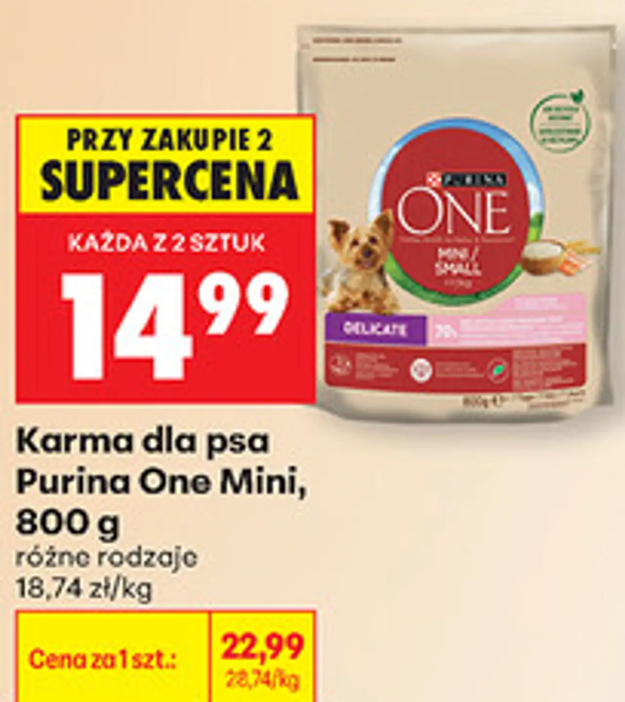 Karma dla psa Purina One Mini, 800 g różne rodzaje