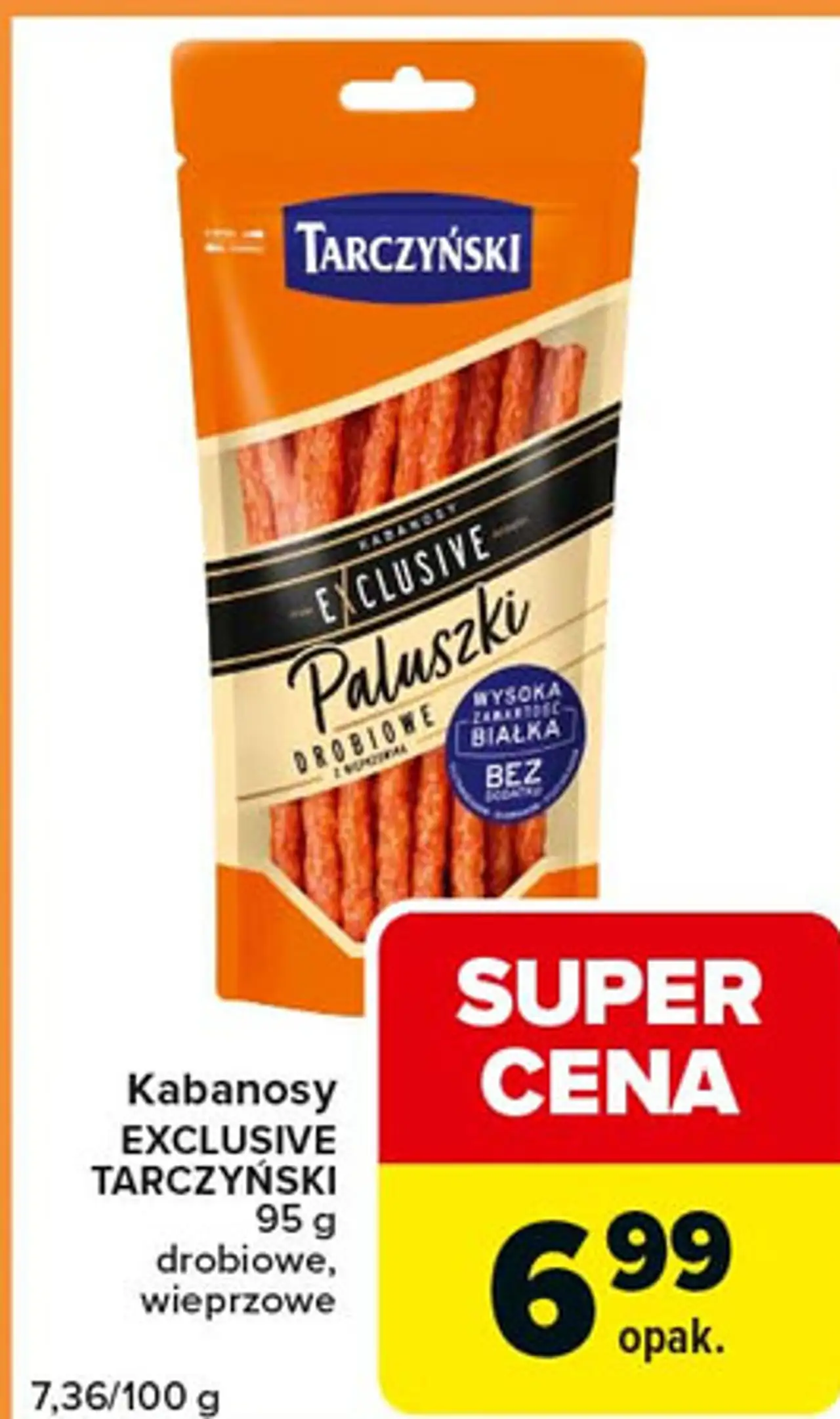 Kabanosy EXCLUSIVE TARCZYŃSKI 95 g drobiowe, wieprzowe