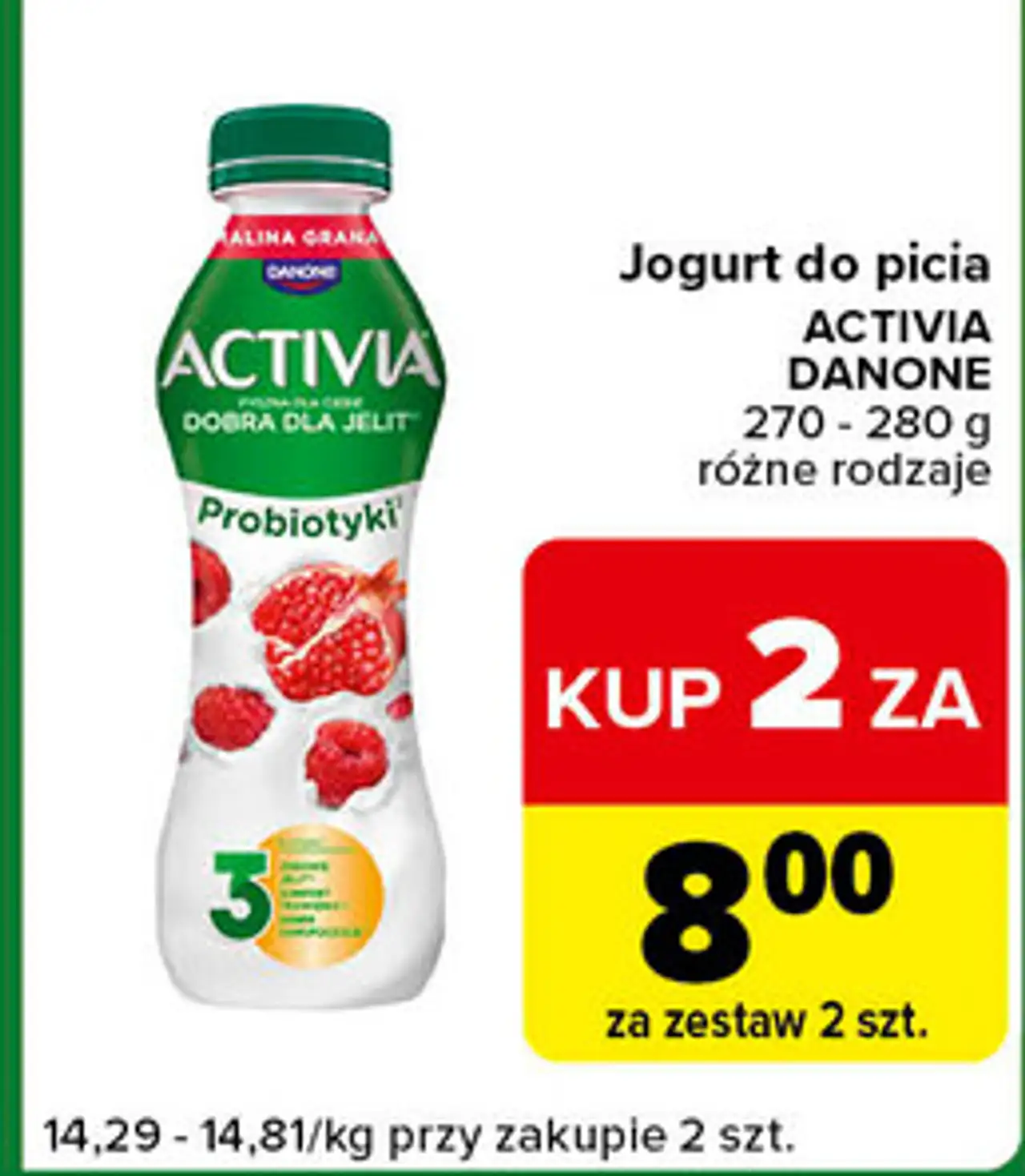 Jogurt do picia ACTIVIA DANONE 270 - 280 g różne rodzaje