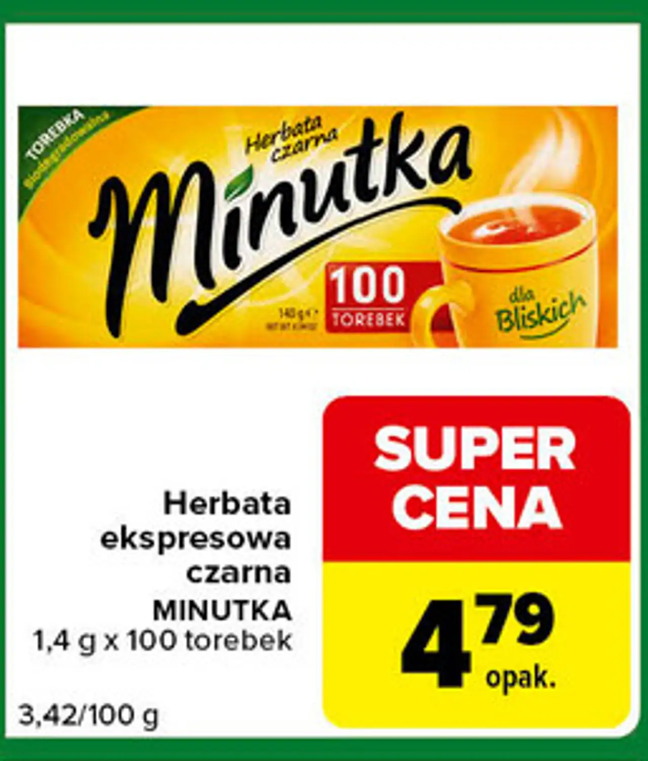 Herbata ekspresowa czarna MINUTKA 1,4 g x 100 torebek