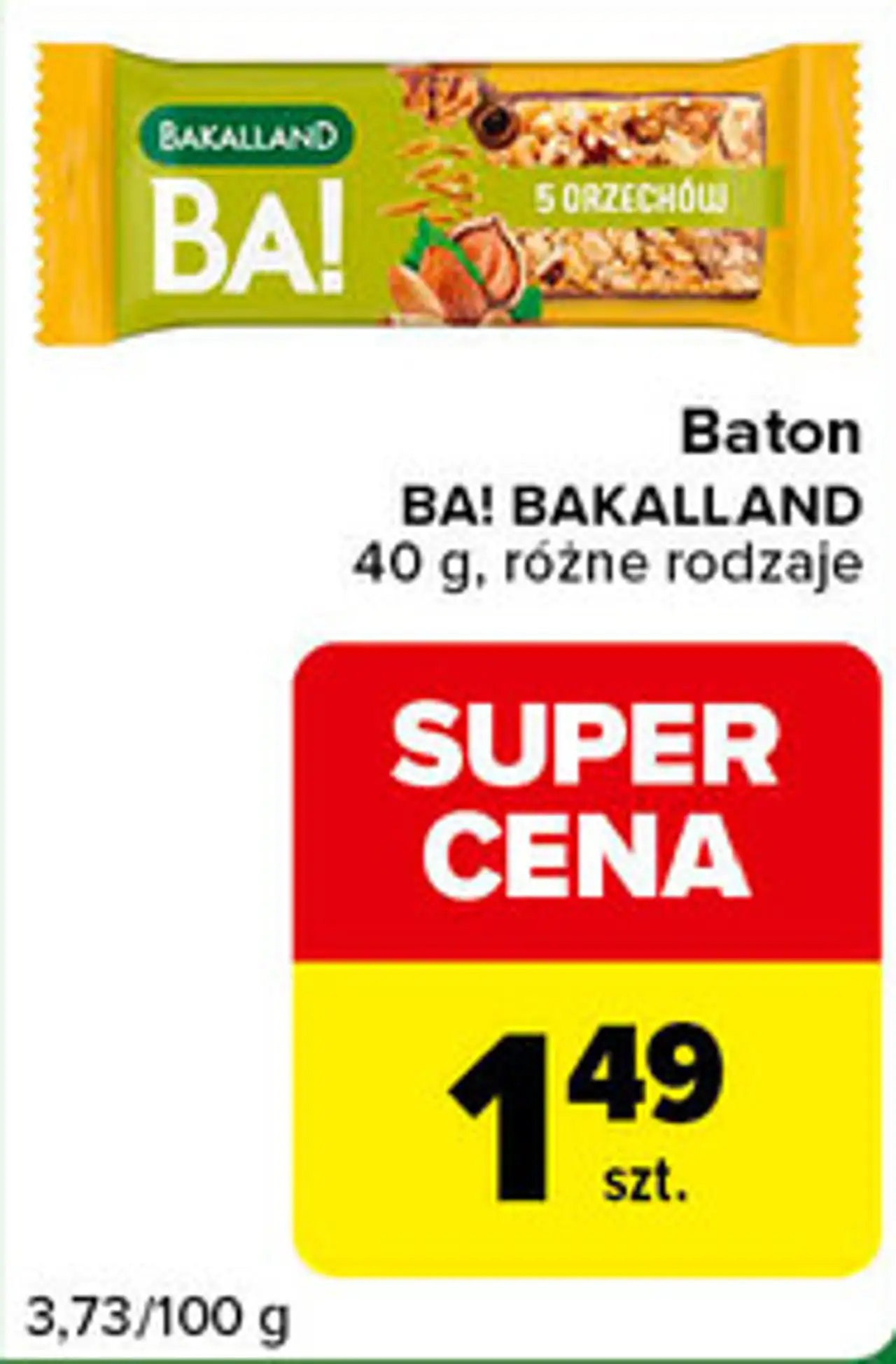 Baton BA! BAKALLAND 40 g, różne rodzaje