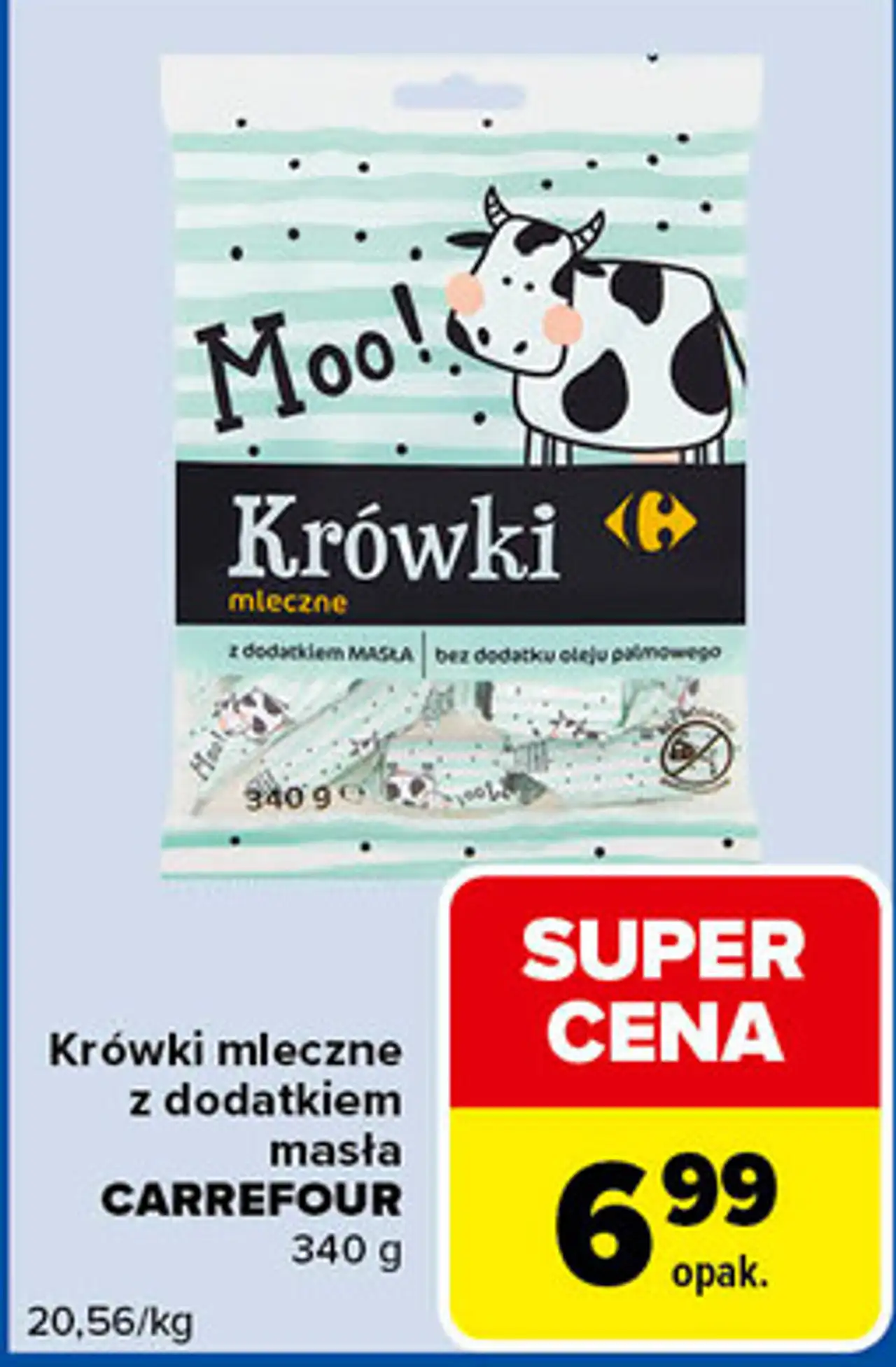 Krówki mleczne z dodatkiem masła CARREFOUR 340 g