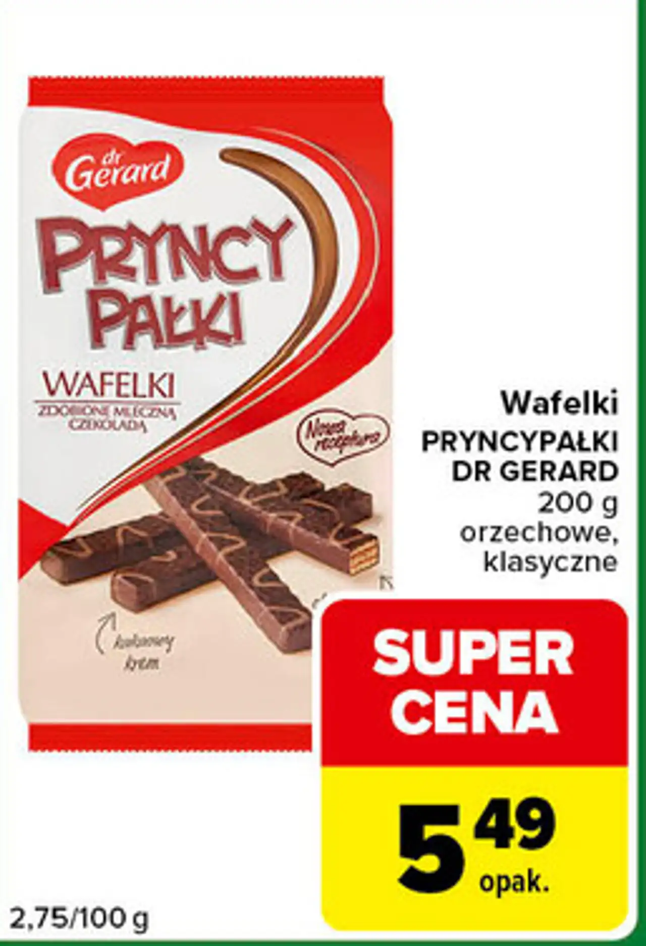Wafelki PRYNCYPAŁKI DR GERARD orzechowe, klasyczne 200 g