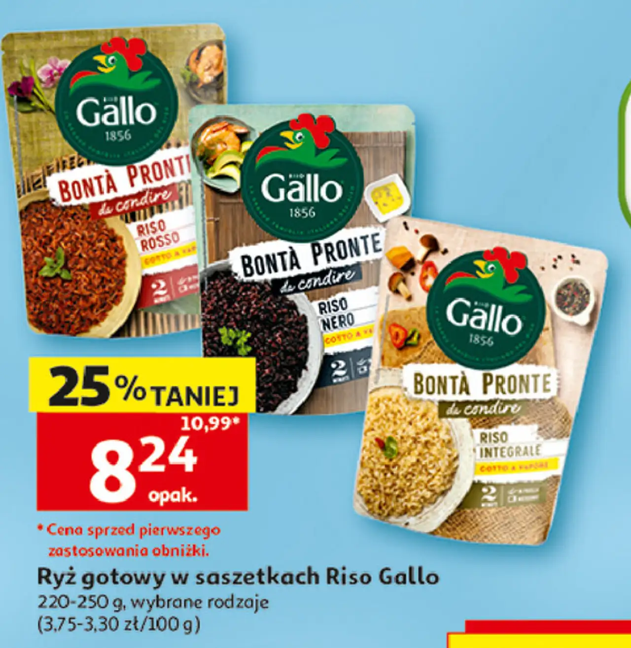 Ryż gotowy w saszetkach Riso Gallo wybrane rodzaje 220-250 g