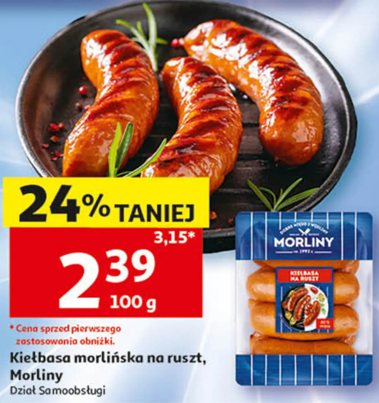Kiełbasa morlińska na ruszt Morliny